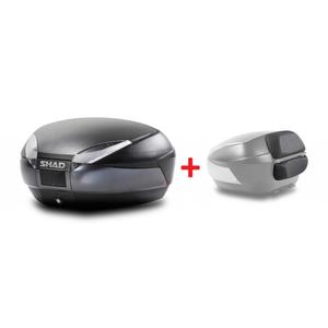 Top case SHAD SH48 D0B48300+D0RI4800 Dark grey / black with PREMIUM SMART lock and backrest