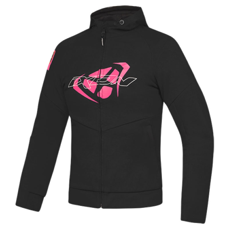 Damen-Motorradjacke IXON Touchdown schwarz-rosa