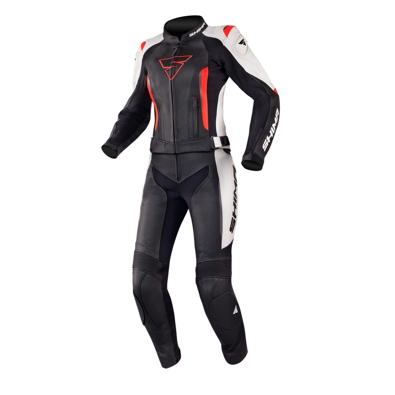Shima Miura Schwarz-Weiß-Fluorrot Motorradoverall für Frauen Ausverkauf
