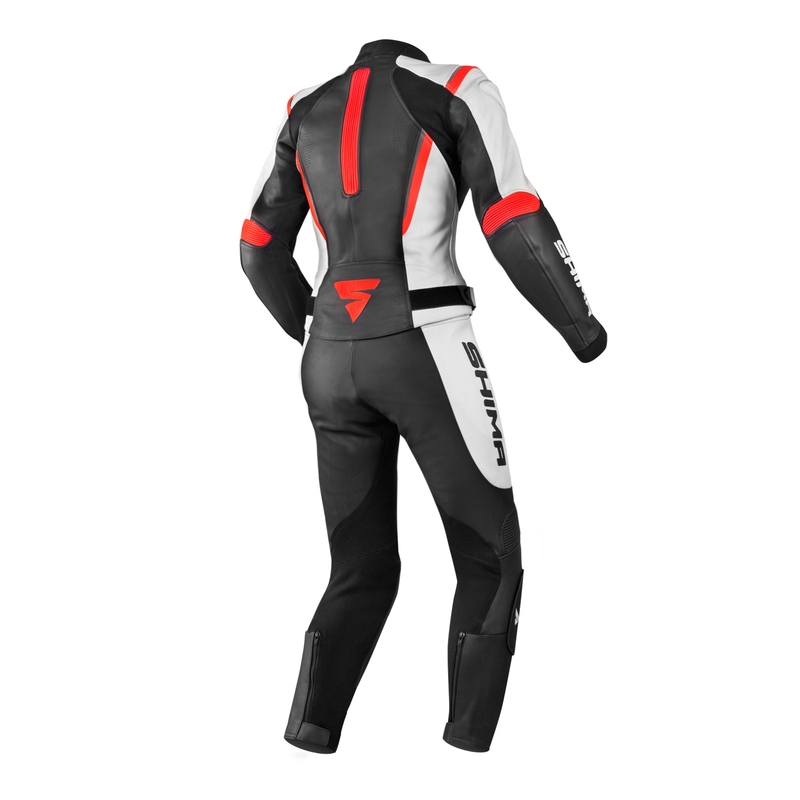 Shima Miura Schwarz-Weiß-Fluorrot Motorradoverall für Frauen Ausverkauf