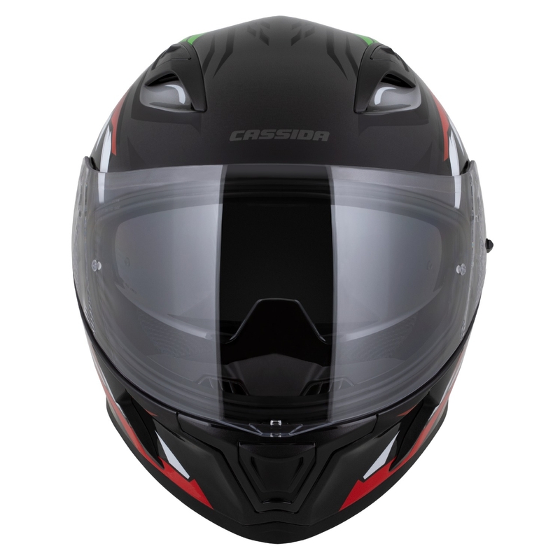 Cassida Orbit Strix Integralhelm rot-grün-grau-weiß-schwarz