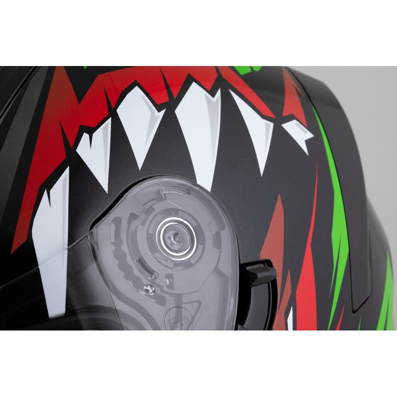 Cassida Orbit Strix Integralhelm rot-grün-grau-weiß-schwarz