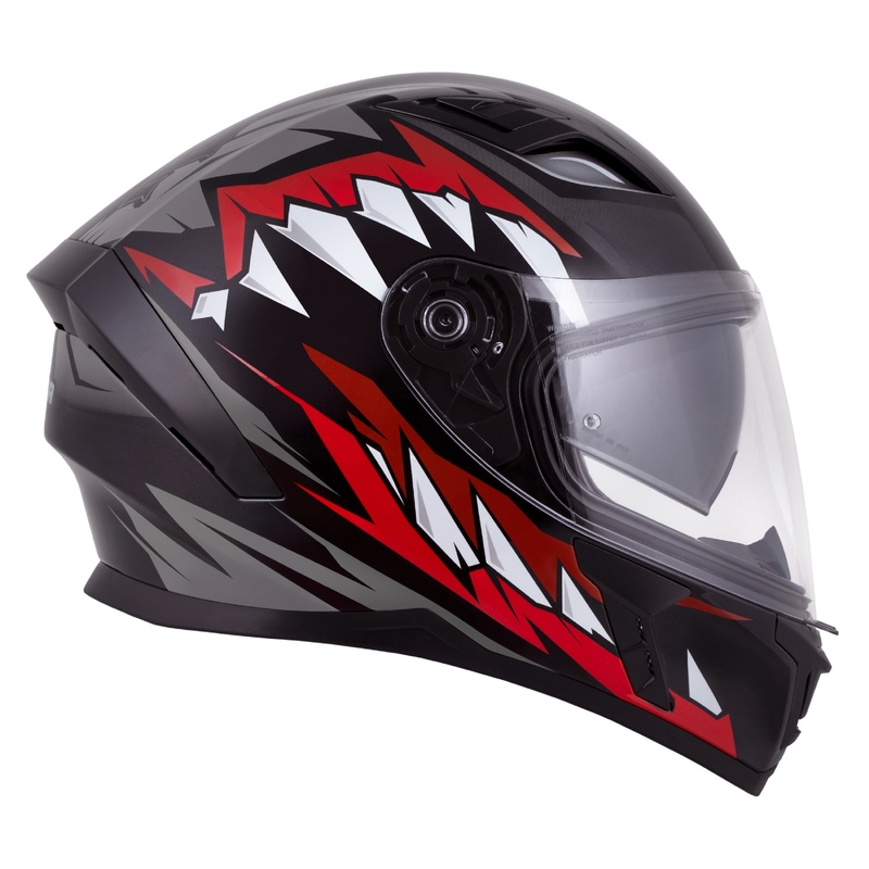 Cassida Orbit Strix Integralhelm rot-grau-weiß-schwarz