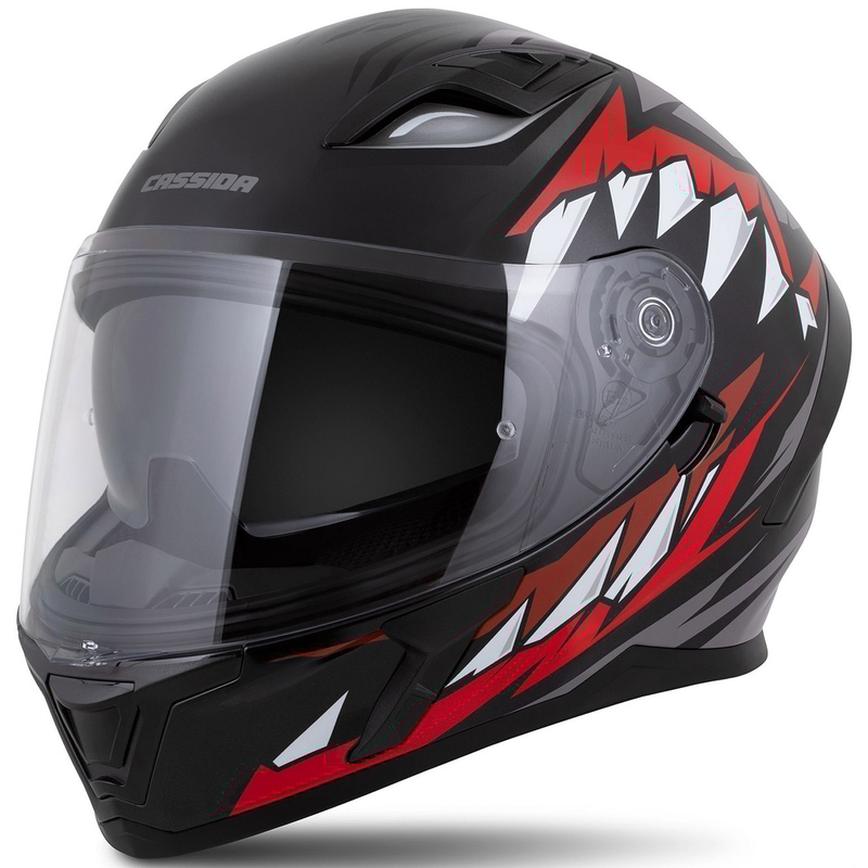 Cassida Orbit Strix Integralhelm rot-grau-weiß-schwarz