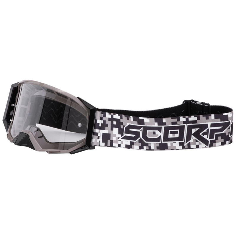 Scorpion E24 Camo Motocrossbrille mit klarem Plexiglas