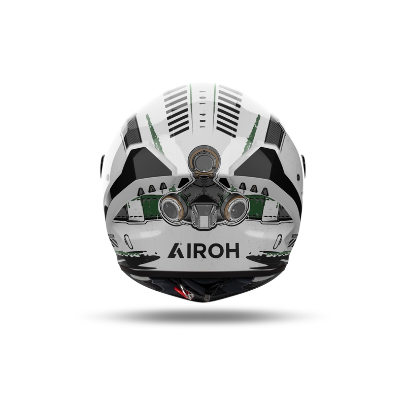 Airoh CONNOR Alligator Integralhelm Motorrad glänzend weiß-grün