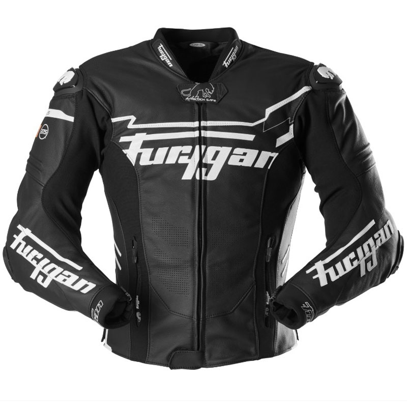Furygan Sirius Leder Motorradjacke schwarz-weiß