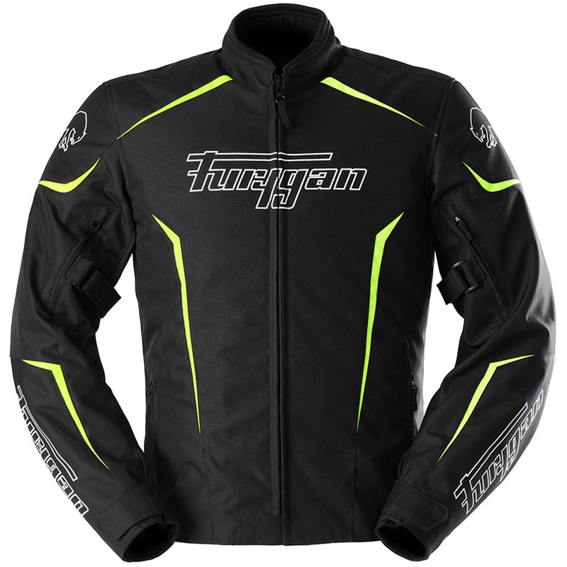 Motorradjacke Furygan Yori schwarz-weiß-fluogelb