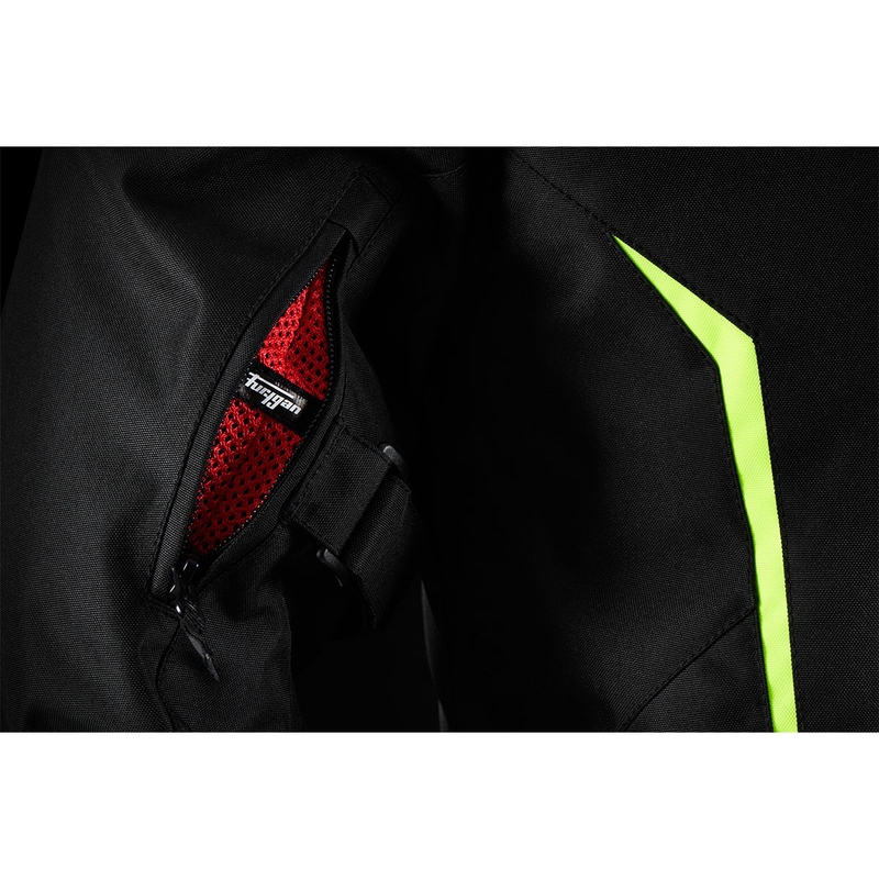 Motorradjacke Furygan Yori schwarz-weiß-fluogelb