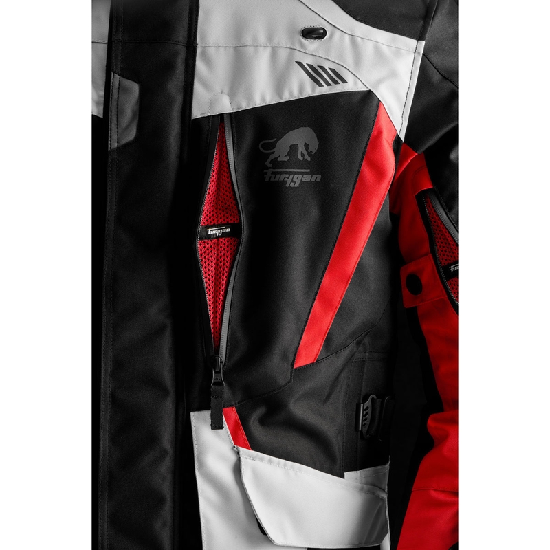 Motorradjacke Furygan Apalaches Evo schwarz-beige-rot