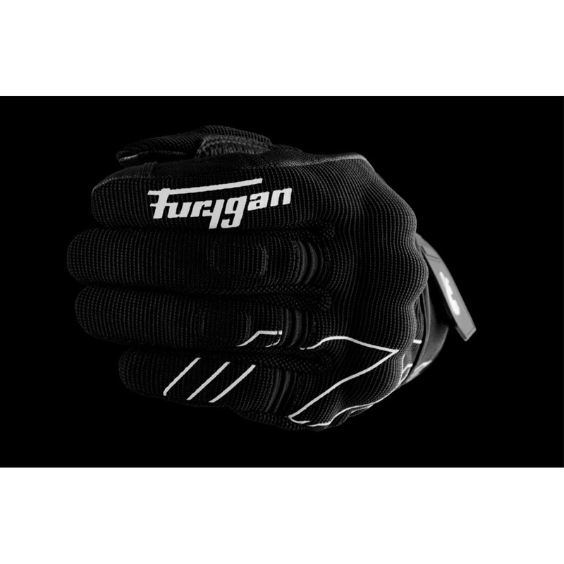 Furygan Jet Neon D3O Motorradhandschuhe schwarz-weiß