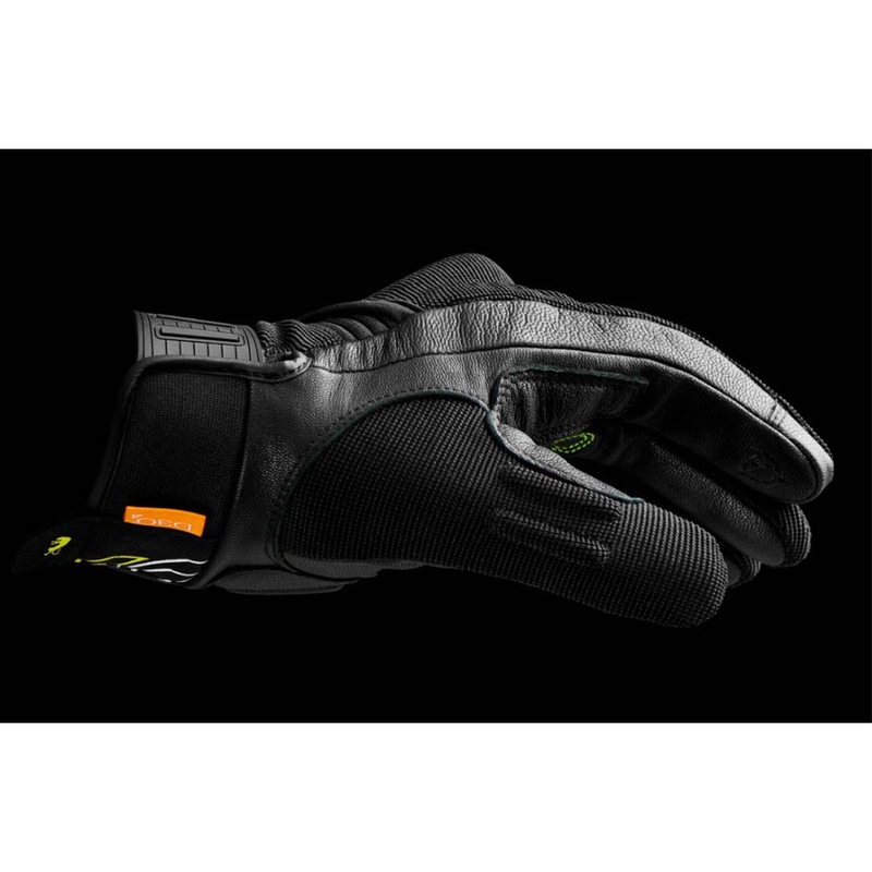 Motorradhandschuhe Furygan Jet Neon D3O schwarz-weiß-fluogelb