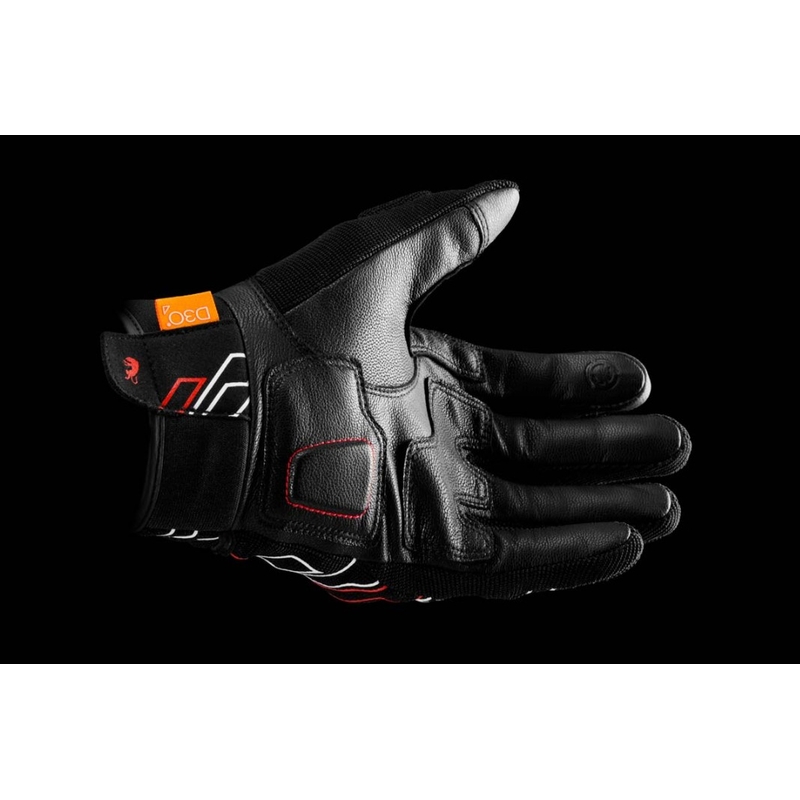 Motorradhandschuhe Furygan Jet Neon D3O schwarz-weiß-rot