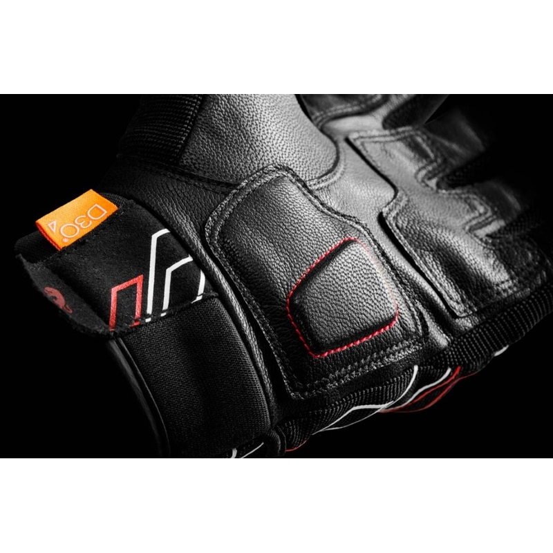 Motorradhandschuhe Furygan Jet Neon D3O schwarz-weiß-rot