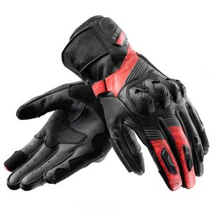 Motorradhandschuhe Rebelhorn Viper schwarz-grau-fluo rot
