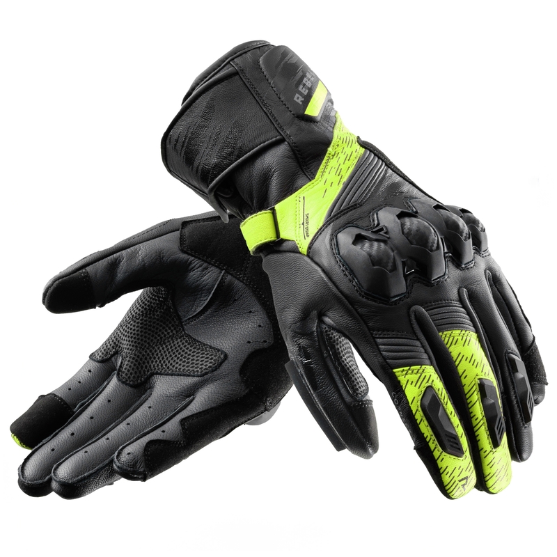 Motorradhandschuhe Rebelhorn Viper schwarz-grau-fluo gelb