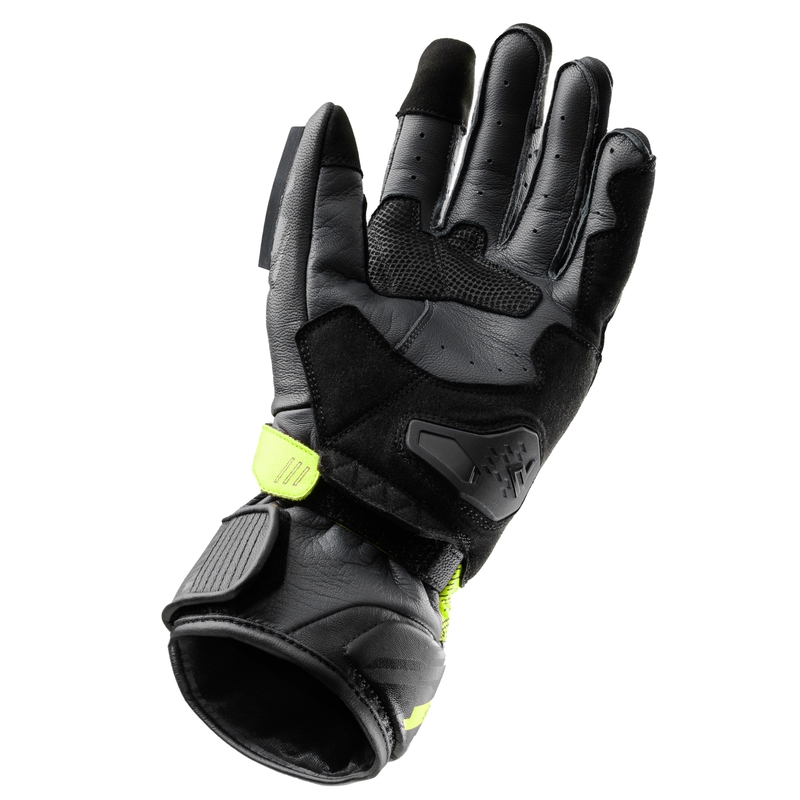 Motorradhandschuhe Rebelhorn Viper schwarz-grau-fluo gelb