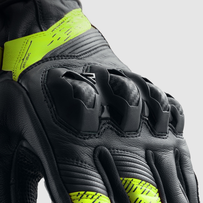 Motorradhandschuhe Rebelhorn Viper schwarz-grau-fluo gelb