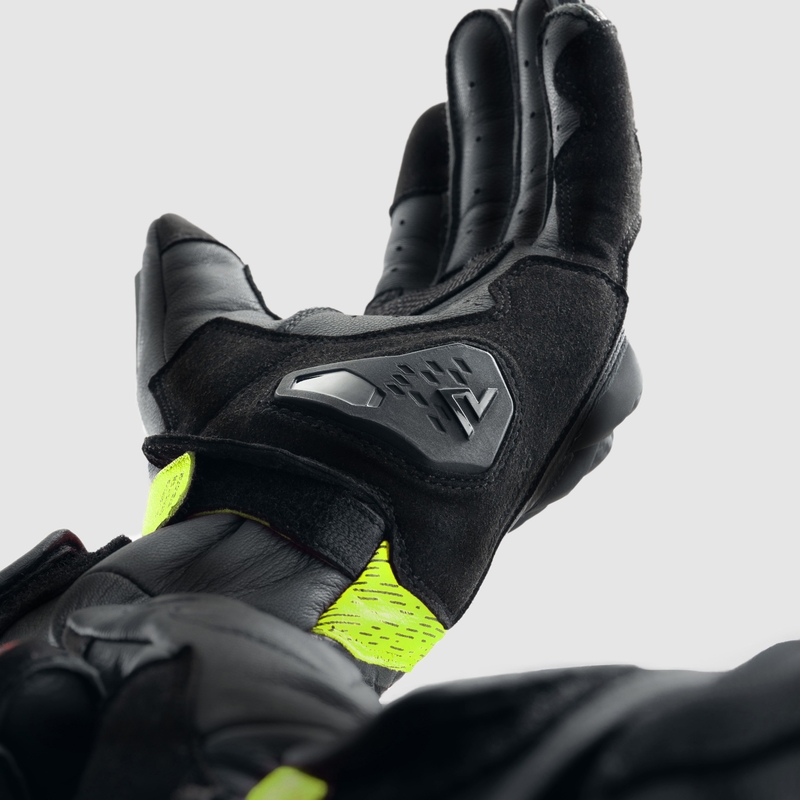 Motorradhandschuhe Rebelhorn Viper schwarz-grau-fluo gelb