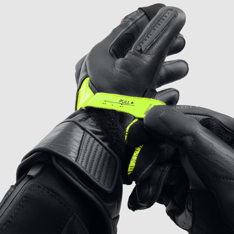 Motorradhandschuhe Rebelhorn Viper schwarz-grau-fluo gelb