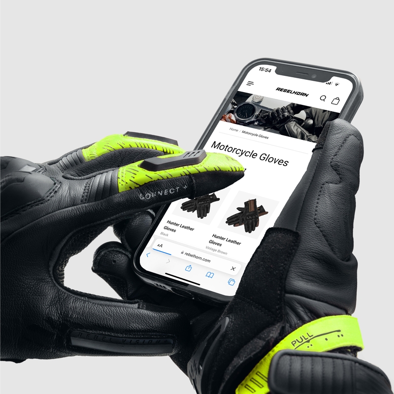Motorradhandschuhe Rebelhorn Viper schwarz-grau-fluo gelb