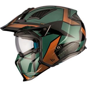 Otevřená přilba s maskou MT Streetfighter SV S P1R A9 černo-hnědo-zelená Ausverkauf