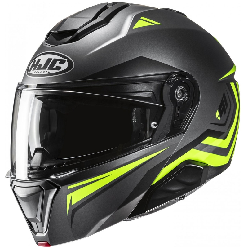HJC i91 Tricus MC3HSF hochklappbarer Motorradhelm schwarz-fluo gelb