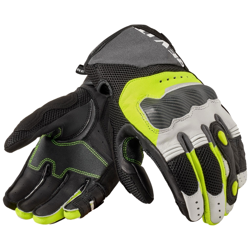 Revit Blaze Motorradhandschuhe hellgrau-fluogelb