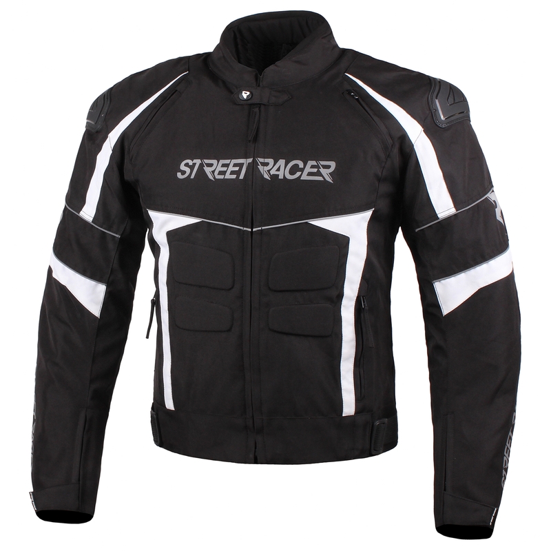 Street Racer Spark Motorradjacke in Schwarz und Weiß