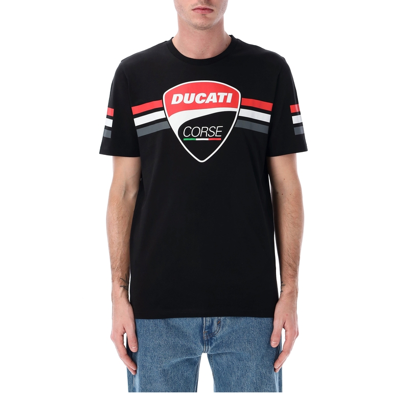 Ducati Streifen Badge T-Shirt schwarz