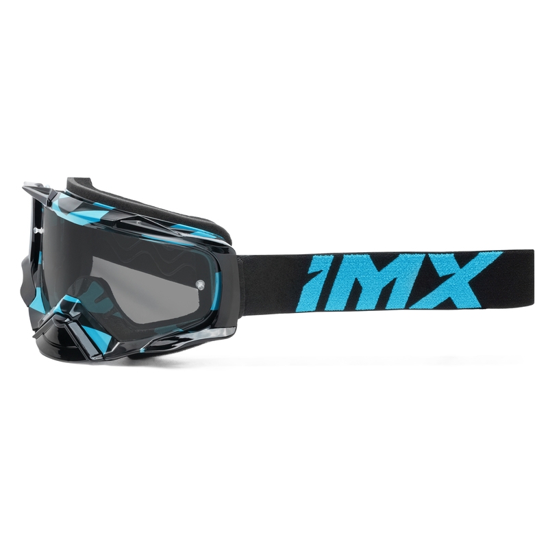 Motocrossbrille iMX Dust Graphic schwarz-blau mit klarem Plexiglas