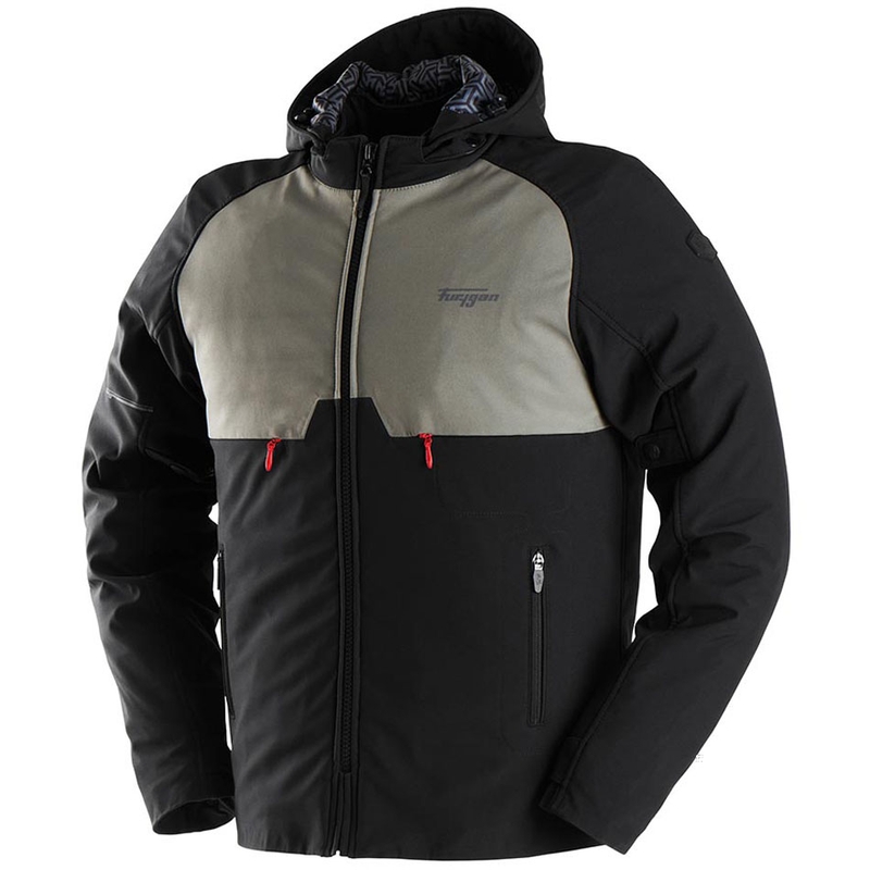 Motorradjacke Furygan Addax schwarz-khaki grün