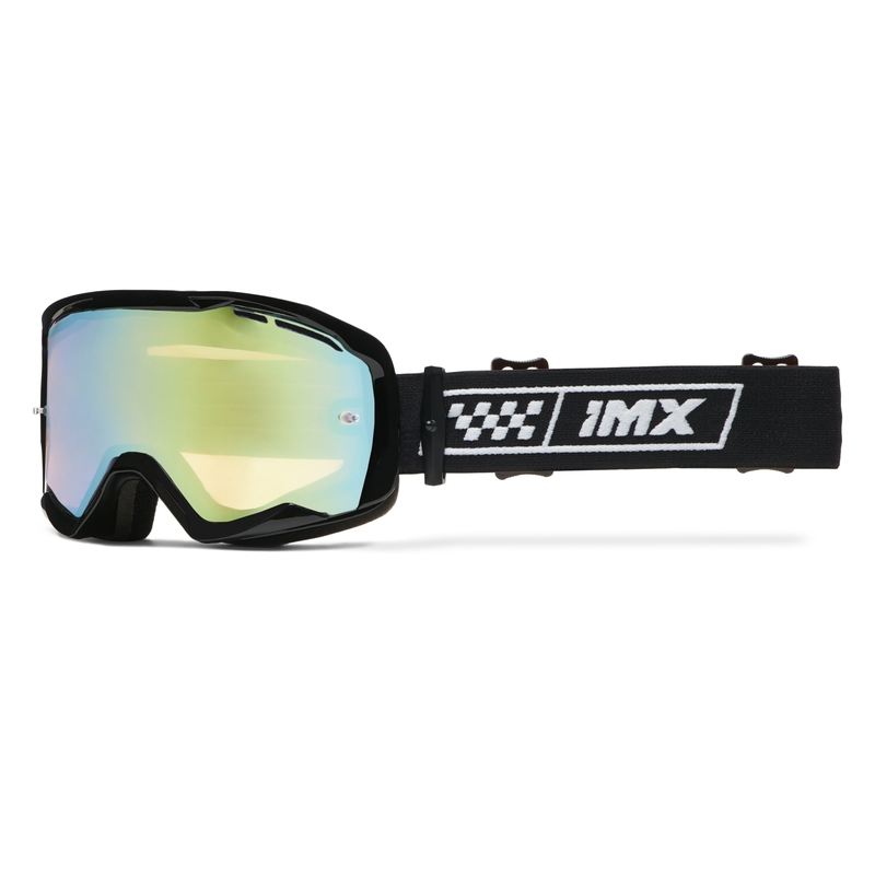 iMX Endurance Race Motorradbrille schwarz-weiss mit Iridium Plexiglas