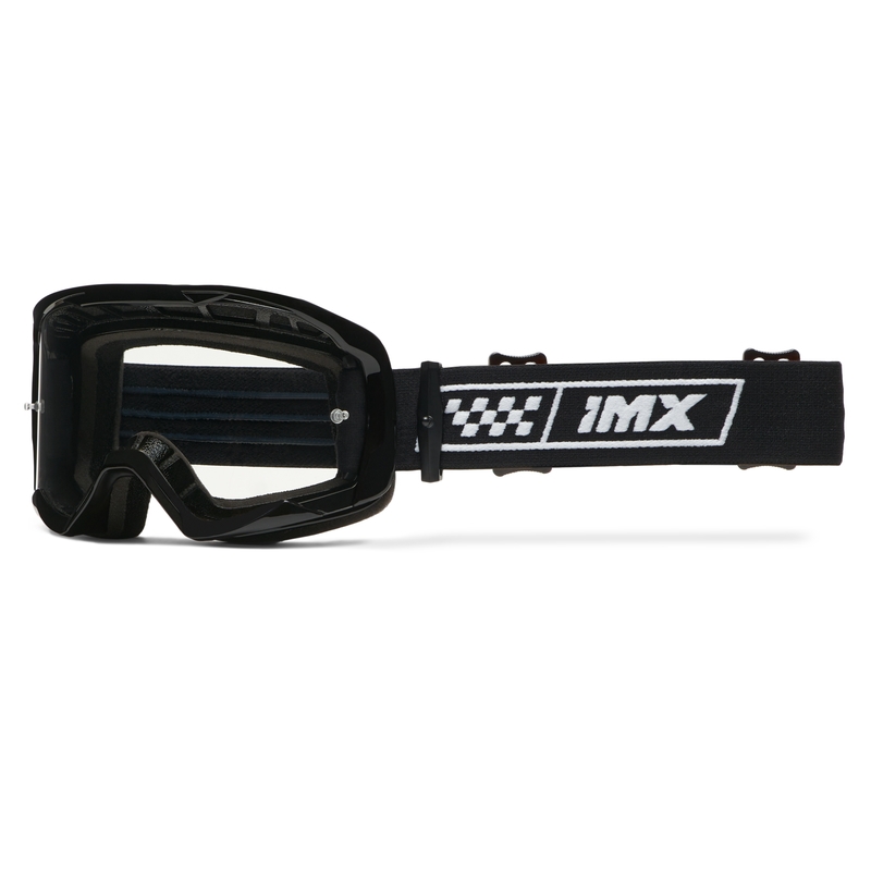 iMX Endurance Race Motorradbrille schwarz-weiss mit Iridium Plexiglas