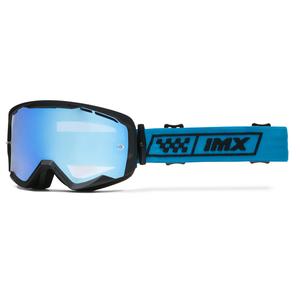 iMX Endurance Race Motorradbrille schwarz-blau mit Iridium Plexiglas