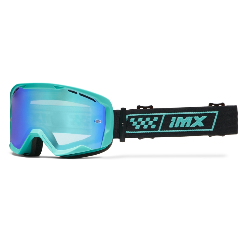 iMX Endurance Race Motorradbrille türkis-schwarz mit Iridium Plexiglas