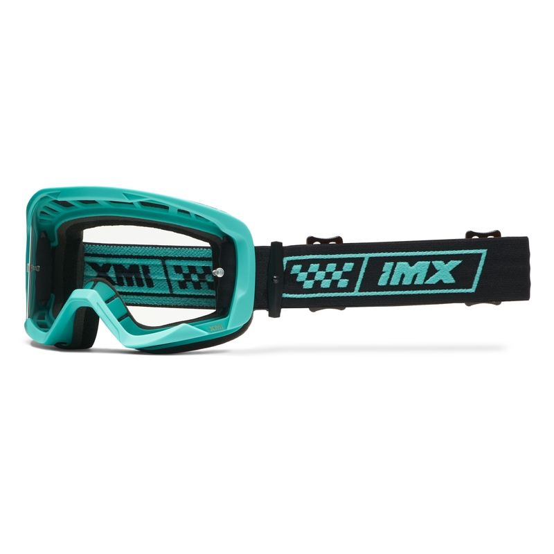 iMX Endurance Race Motorradbrille türkis-schwarz mit Iridium Plexiglas