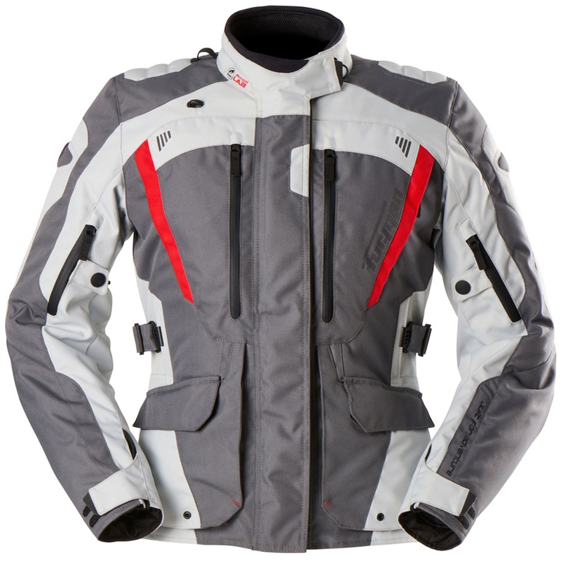 Furygan Apalaches Lady Evo Damen Motorradjacke grau-beige-rot