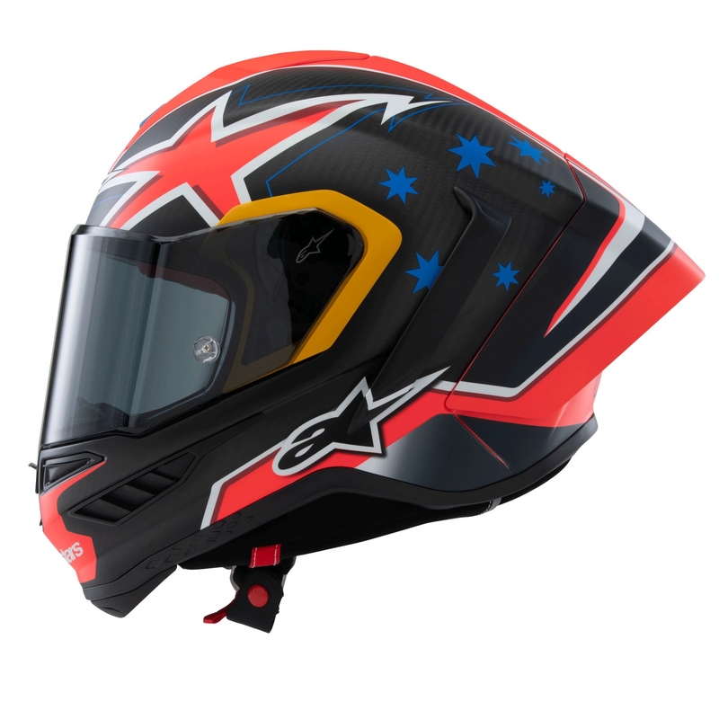 Alpinestars Supertech R10 Limited Edition Jack Miller Integralhelm Matt Carbon Rot-Blau-Gelb-Weiß