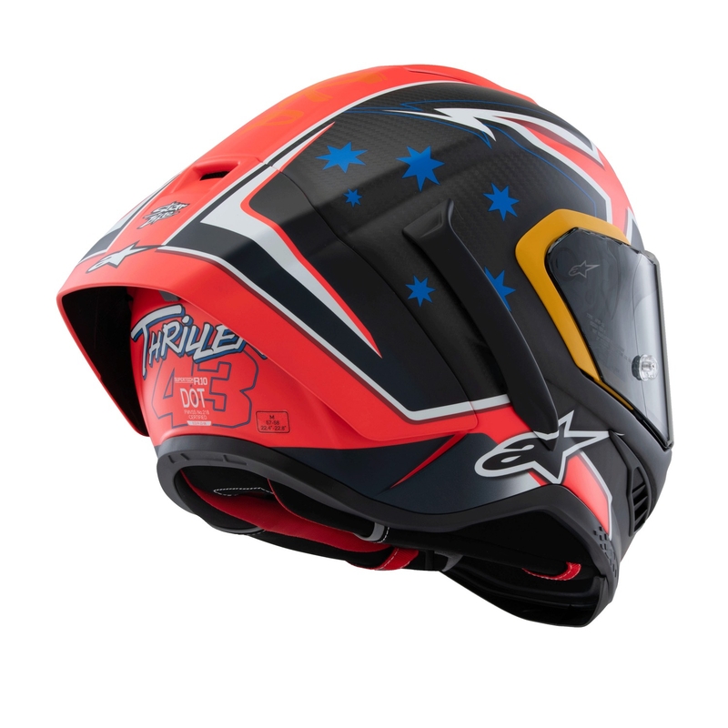 Alpinestars Supertech R10 Limited Edition Jack Miller Integralhelm Matt Carbon Rot-Blau-Gelb-Weiß