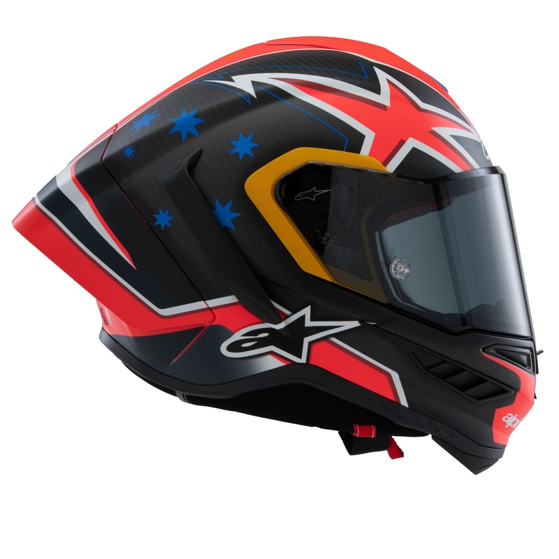 Alpinestars Supertech R10 Limited Edition Jack Miller Integralhelm Matt Carbon Rot-Blau-Gelb-Weiß