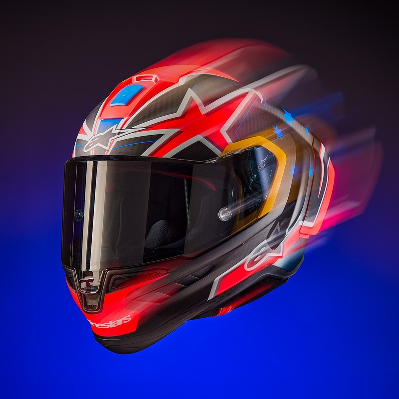 Alpinestars Supertech R10 Limited Edition Jack Miller Integralhelm Matt Carbon Rot-Blau-Gelb-Weiß