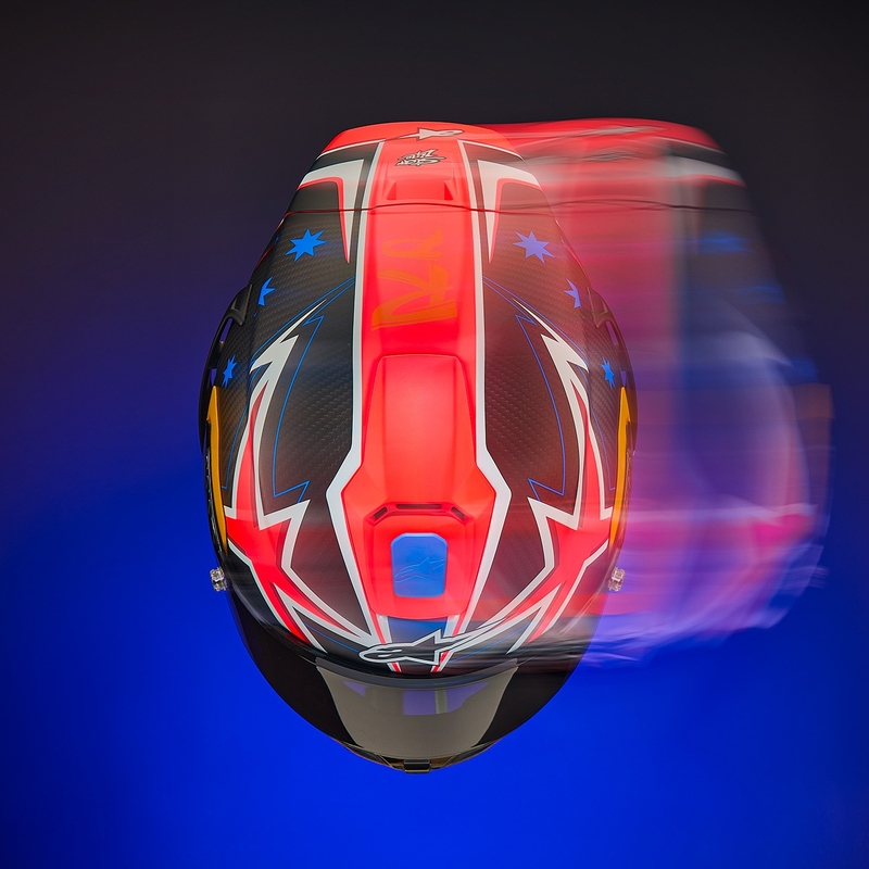Alpinestars Supertech R10 Limited Edition Jack Miller Integralhelm Matt Carbon Rot-Blau-Gelb-Weiß