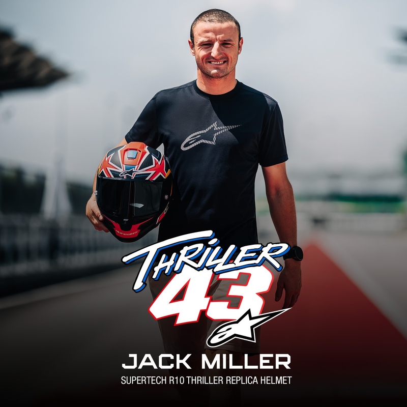 Alpinestars Supertech R10 Limited Edition Jack Miller Integralhelm Matt Carbon Rot-Blau-Gelb-Weiß