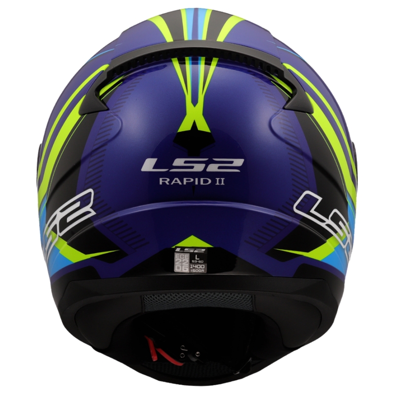 Integralhelm Motorrad LS2 FF353 Rapid II Flitz fluo gelb-blau