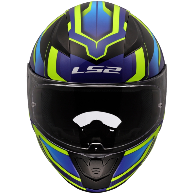 Integralhelm Motorrad LS2 FF353 Rapid II Flitz fluo gelb-blau