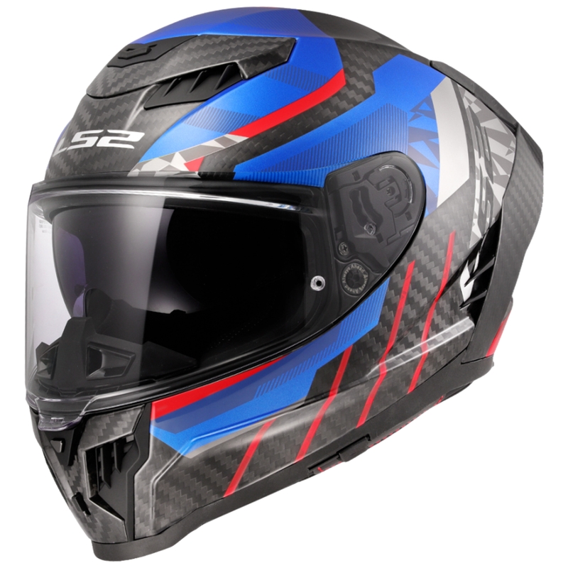 Integralhelm Motorrad LS2 FF807 Dragon Trax blau-rot