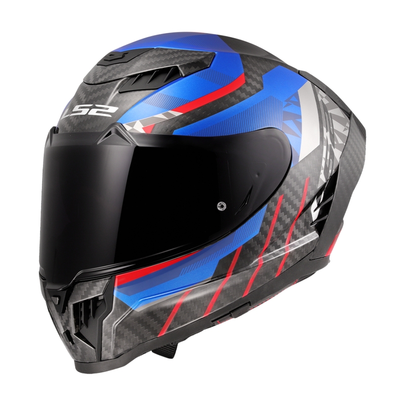 Integralhelm Motorrad LS2 FF807 Dragon Trax blau-rot