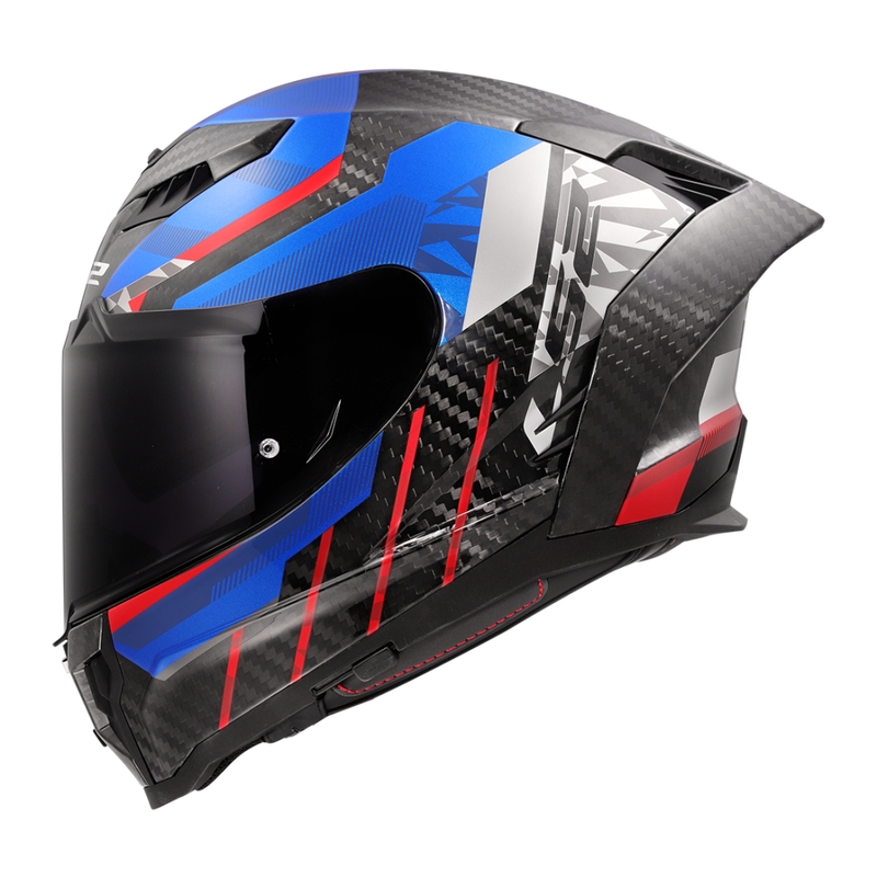 Integralhelm Motorrad LS2 FF807 Dragon Trax blau-rot