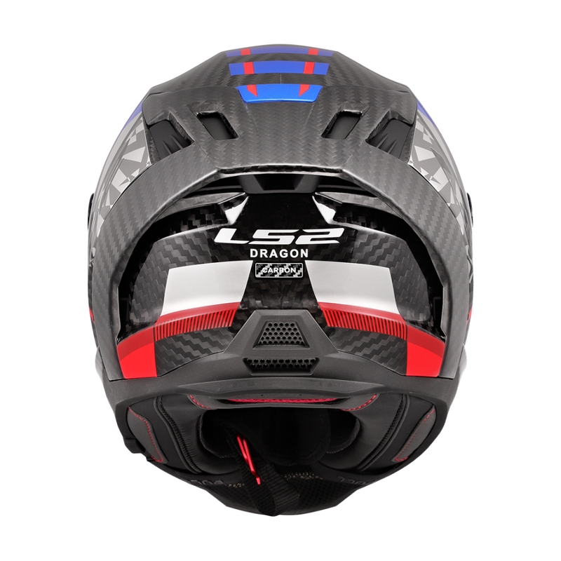 Integralhelm Motorrad LS2 FF807 Dragon Trax blau-rot